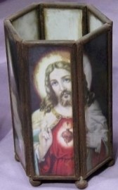PORTAVELAS HEXAGONAL SAGRADO CORAZON JESUS